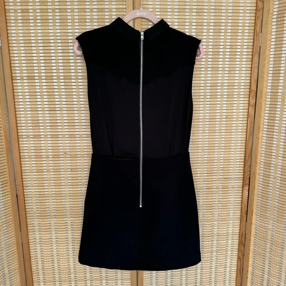 Bimba Y Lola Black Zip Collar Dress sleeveless, size:S
